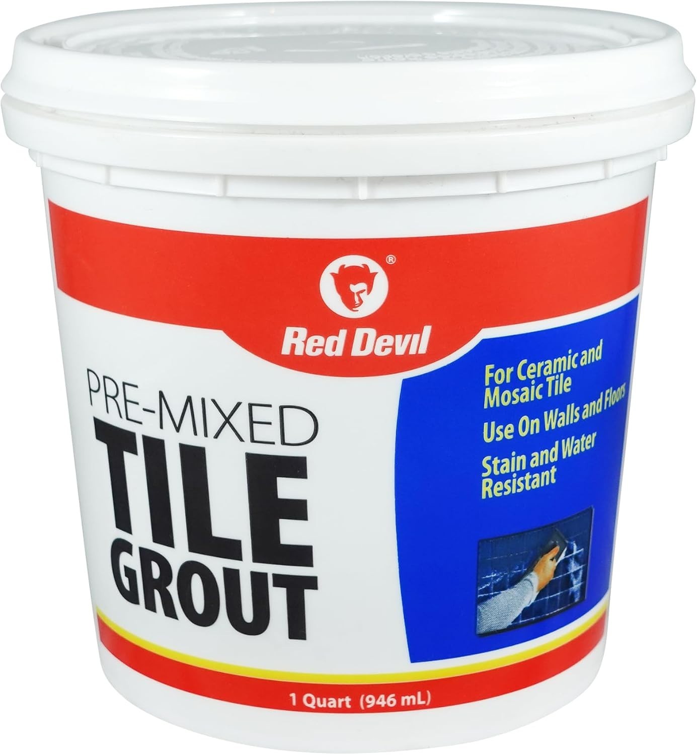Professional Quality Pre-Mixed Tile Grout – 1 Quart, Water Resistant & Durable