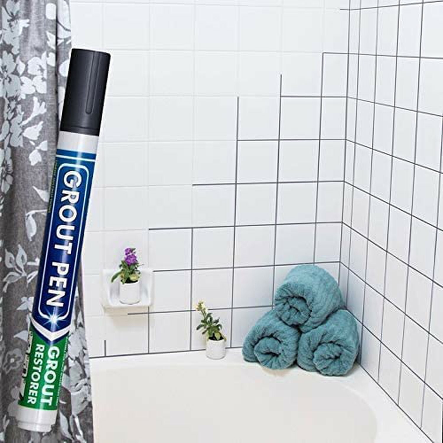 Grout Pen Dark Grey Tile Paint Marker: Tile Grout Colorant w/ Extra Tips