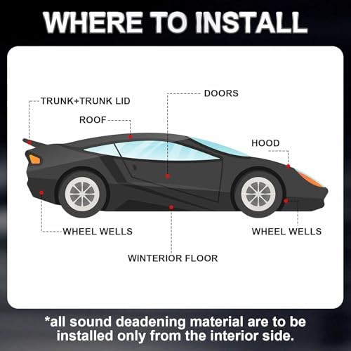 512mil 11.25 Sq ft 13 mm Thickened Cars Sound 9 x 12 Inch,11.25 Sq ft 15