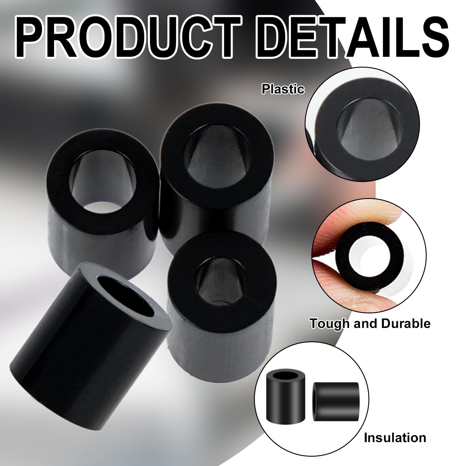 345 Pcs Black Nylon Electrical Outlet Spacers Kit – One Size, 345pcs