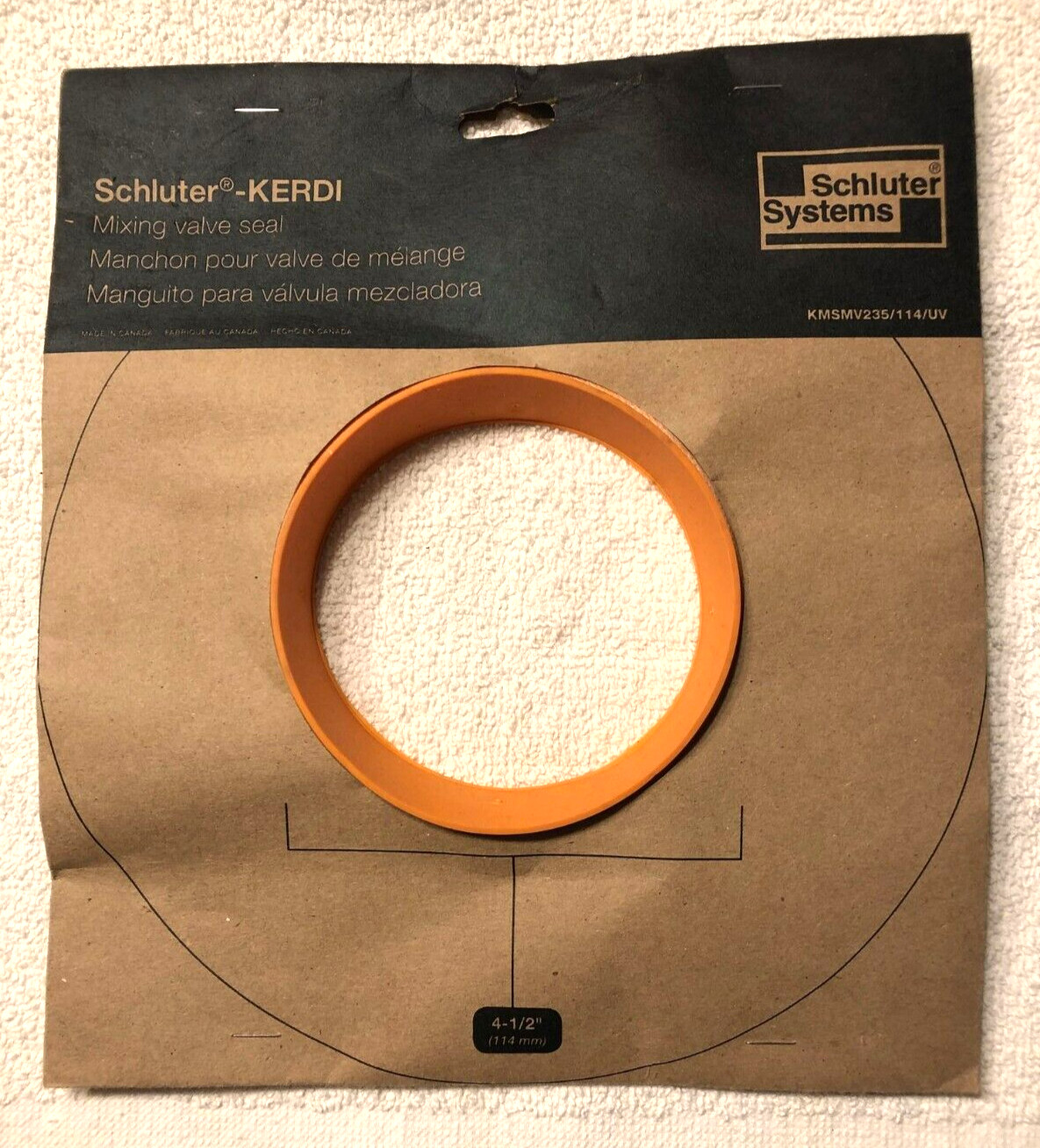 Schluter Kerdi Mixing Valve Seal 4-1/2″ KMSMV235/114/UV