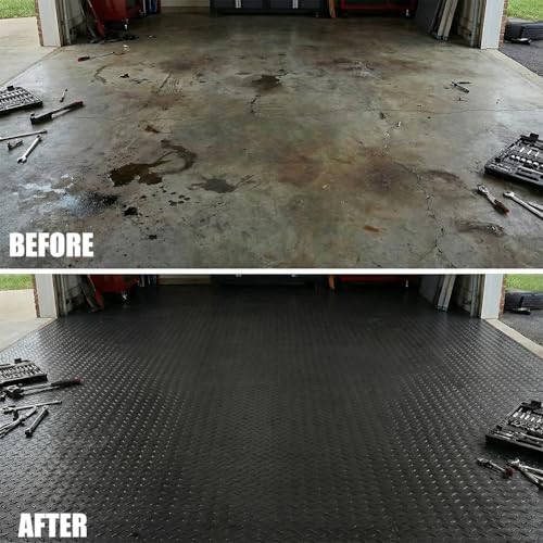 Garage Floor Mat, PVC Flooring Roll Thickened Garage Mats, Heavy Duty 2FTx4FT