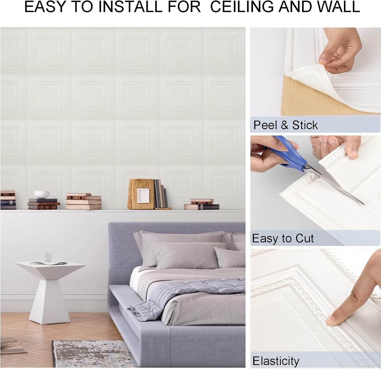 32 PCS Covered 42 Sq.Ft, Ceiling Tiles, Ceiling Tiles Peel and Stick, Self-Adhes