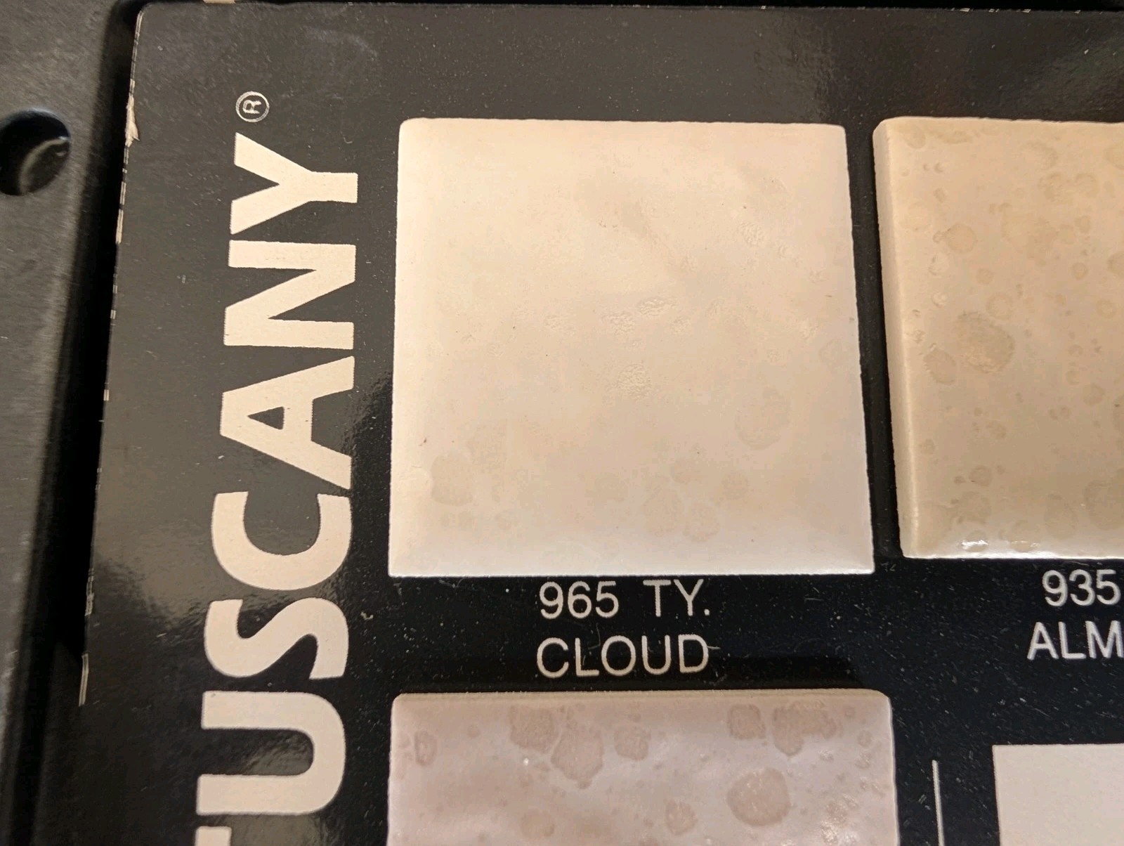 2 pcs Tuscany Cloud #965 American Olean Bumpy White Arabesque Valencia USA 1980s