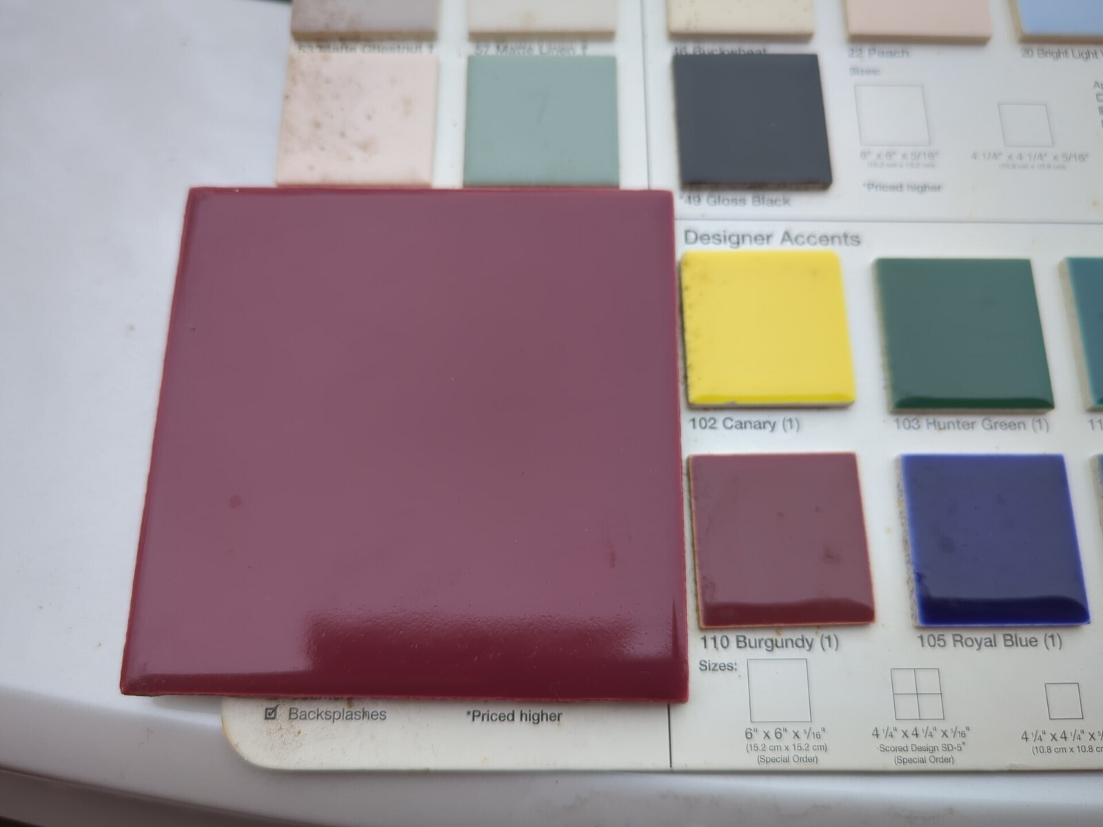 2 pcs of American Olean Ceramic Tile 4 1/4″ NEW Burgundy 110 Gloss USA Lansdale