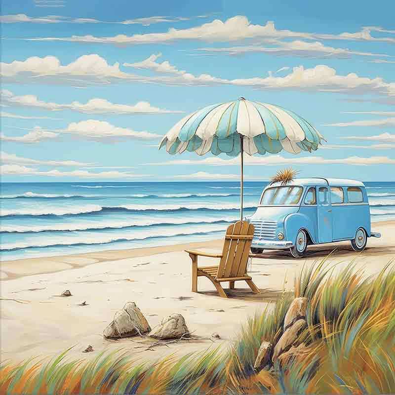 Coastal Beach Accent & Decor Tile Irena Orlov Seascape Art OB-ORL24579-343AT