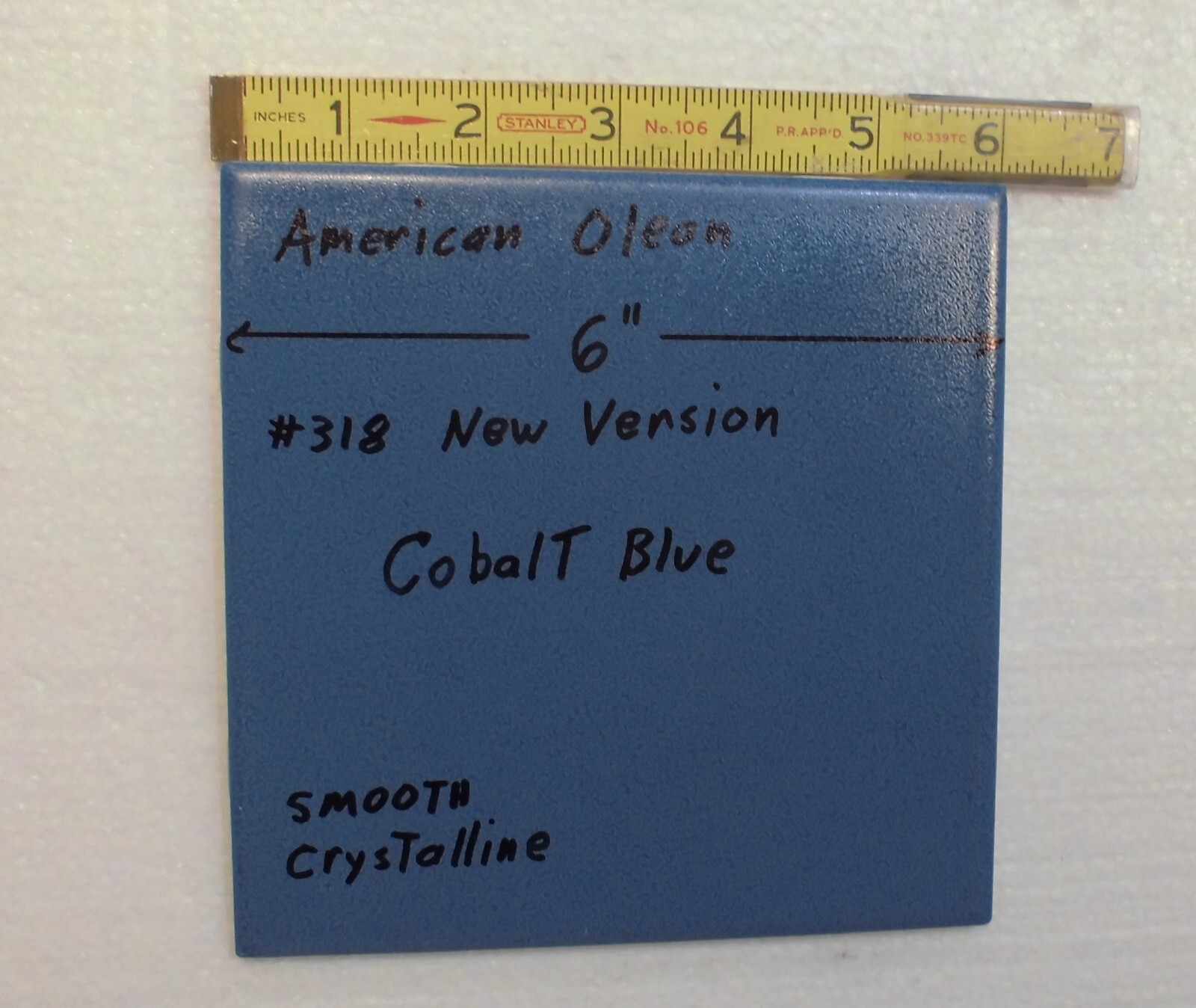 1 pc. Cobalt Blue #318: Crystalline Ceramic 6″ X 6″ Tile by American Olean, NEW