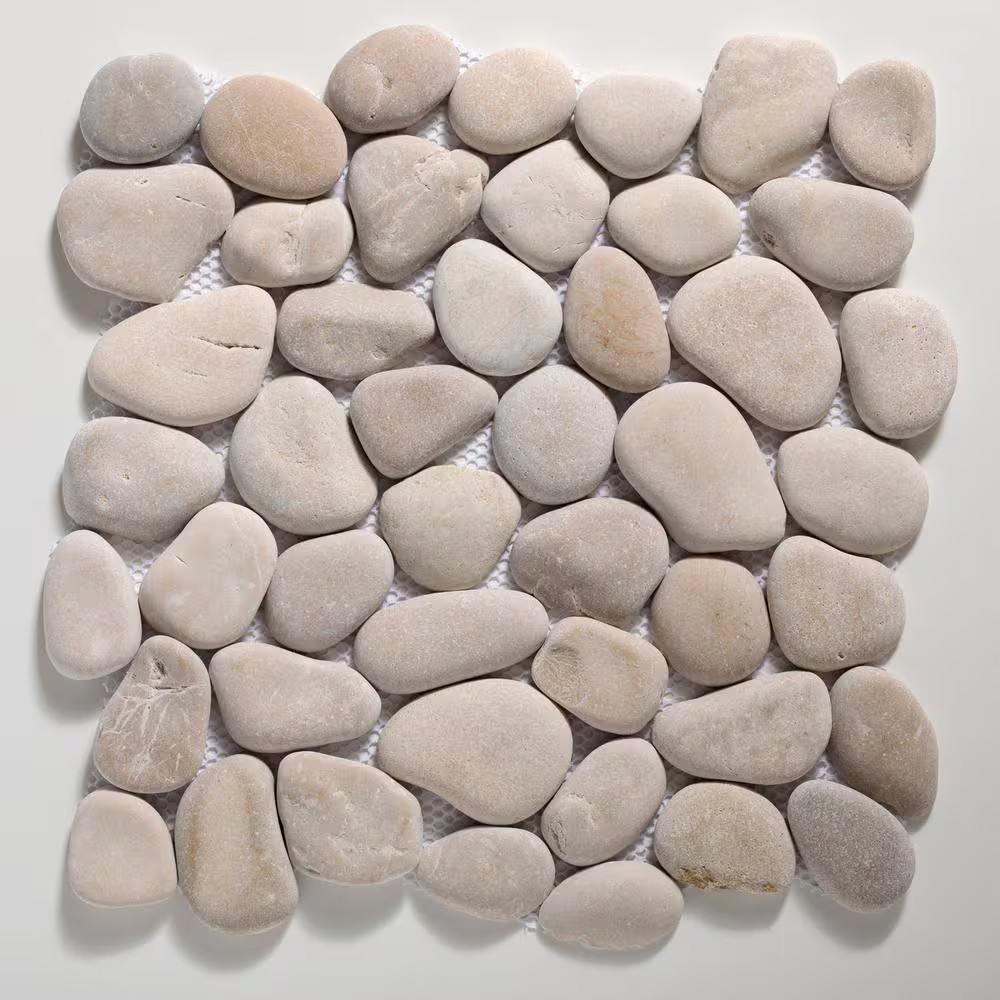 Classic Pebble Tile Tan 11-1/4 In. X 11-1/4 In. X 12.7Mm Mesh-Mounted Mosaic Til
