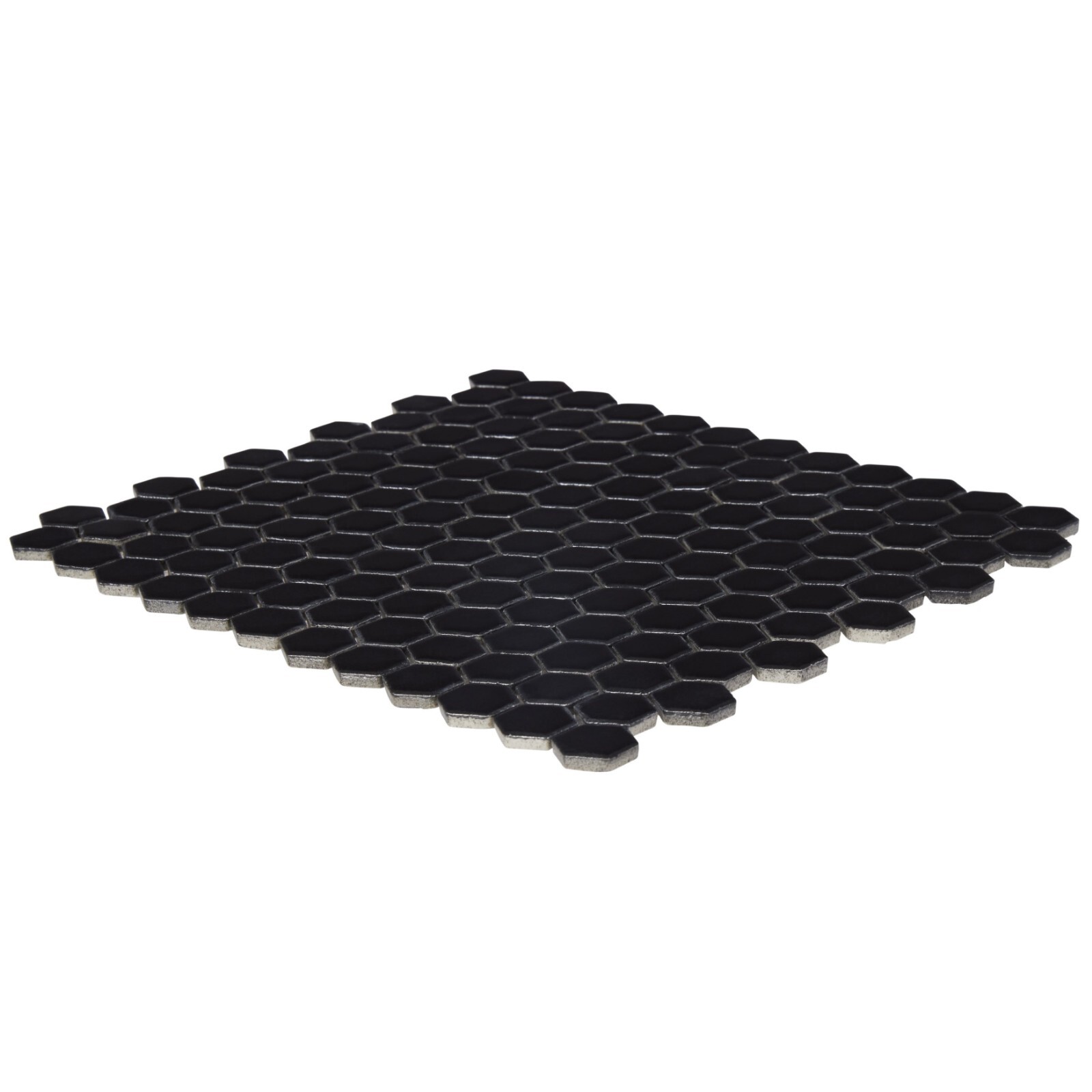 Industry Tile Hexagon Black 1-Inch Satin Mosaic Tile – 20 pcs per case
