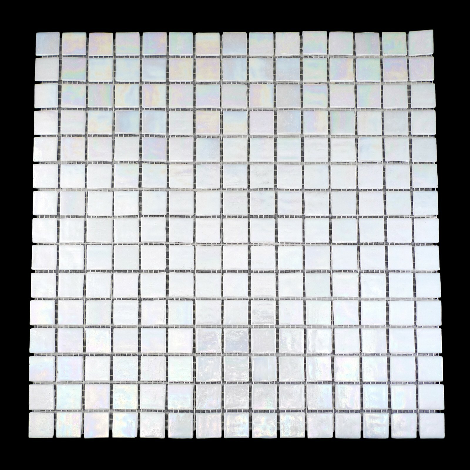 White Iridescent Mosaic Glass Tile for Kitchen & Bath