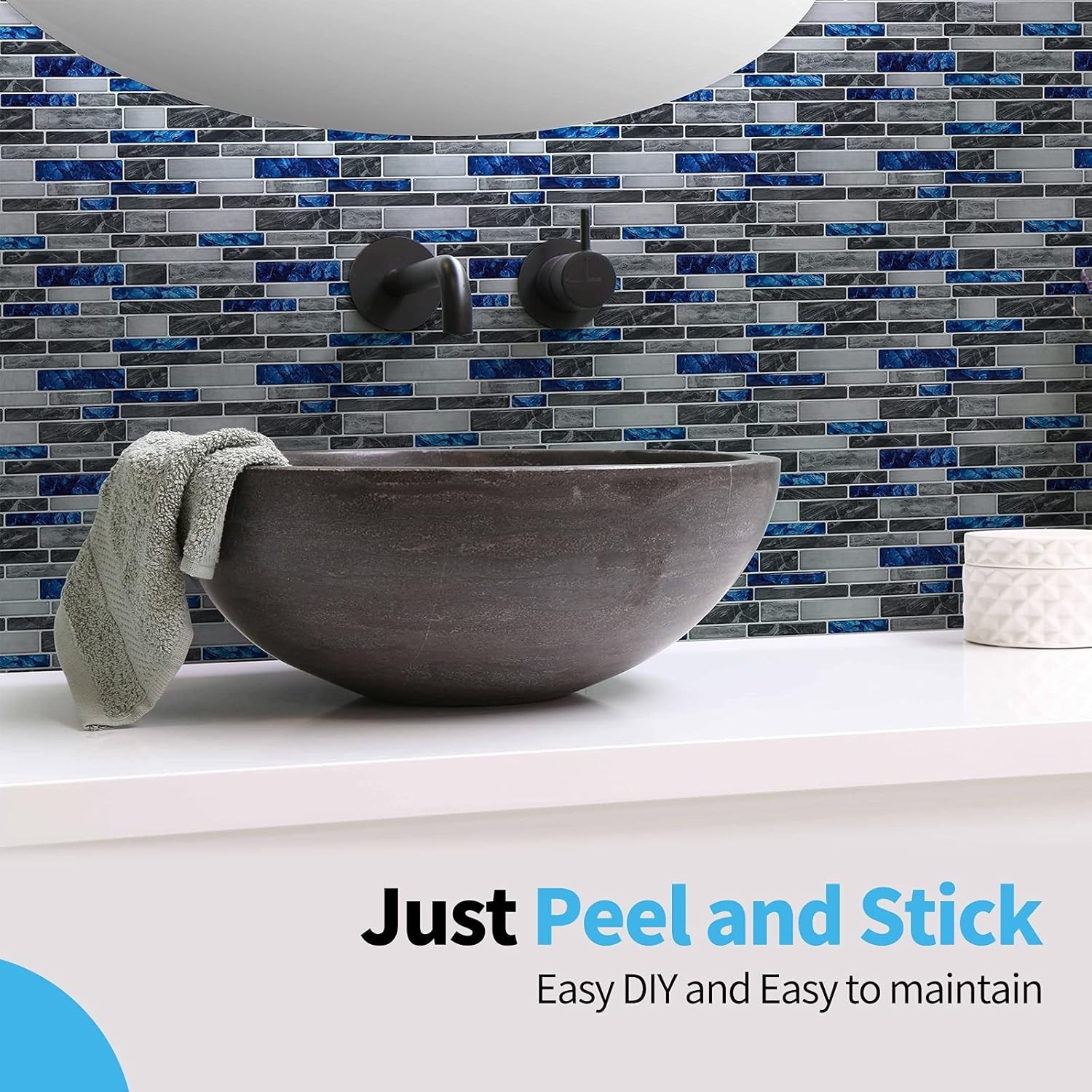 Modern Marble Finish Self-Adhesive Tiles – 10 Sheets, 3D Effect, 12″x12″