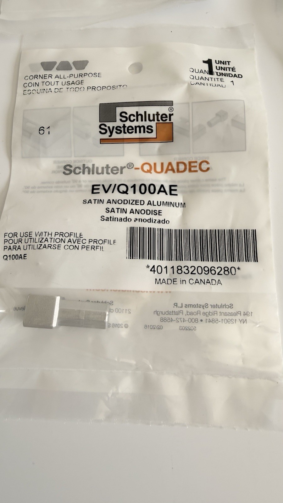 Lot of 15 Schluter Rondec & Quadec Satin Anodized Aluminum Tile Trim – New