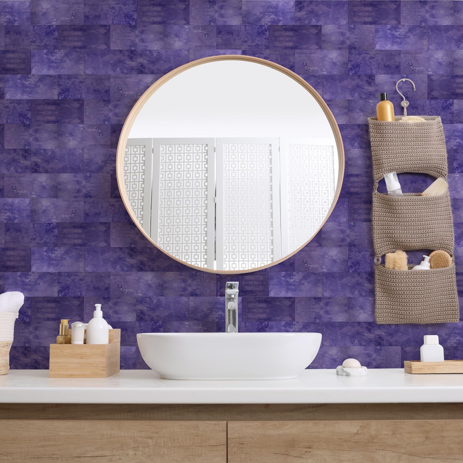 100 Sheets Metallic Peel and Stick Backsplash Tiles, 3″x6″ Vibrant Layered-Co…
