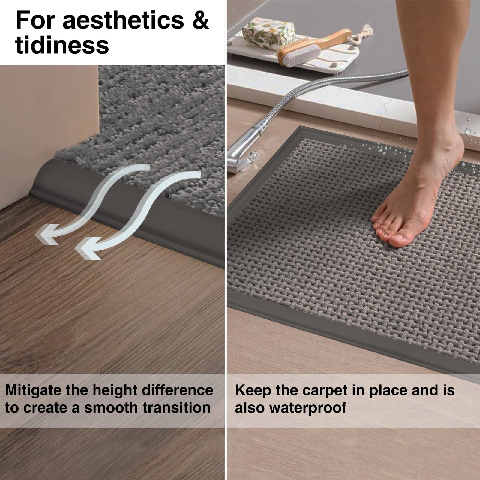 Self-Adhesive PVC Carpet Edge Trim Strip – Waterproof Floor Transition, Cuttable