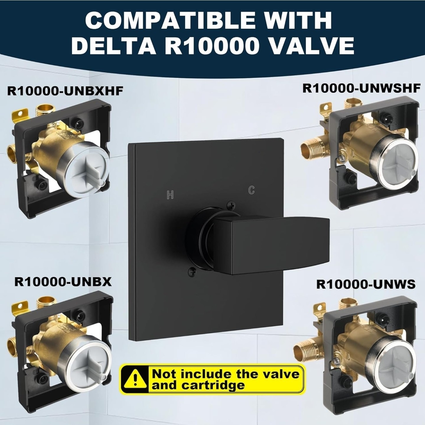 Replacement for Delta 13/14 Series Shower Valve Trim Kit, Black Matte