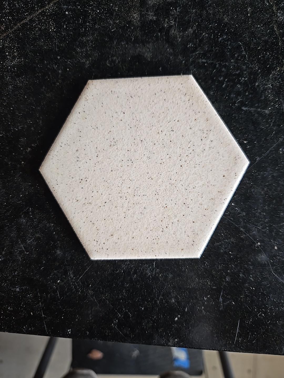 Vtg Florida Tile NOS 3 1/2″ Hexagon SelfSpacing Lite Buckwheat Salt/Pepper Tile