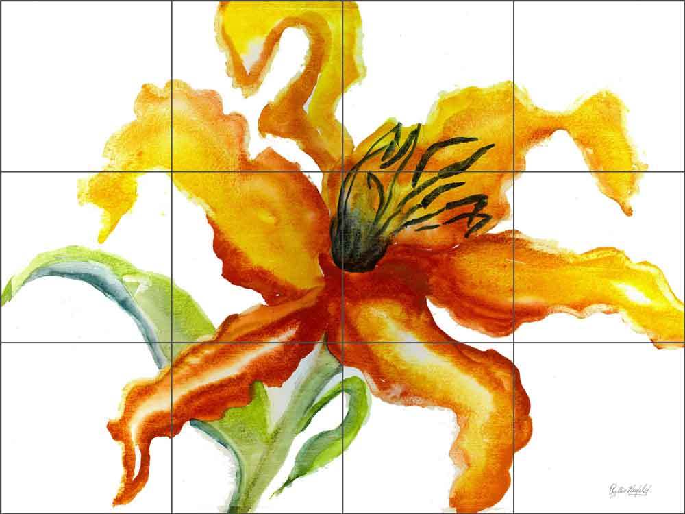 Flower Tile Backsplash Neufeld Abstract Art Ceramic Mural PNA019
