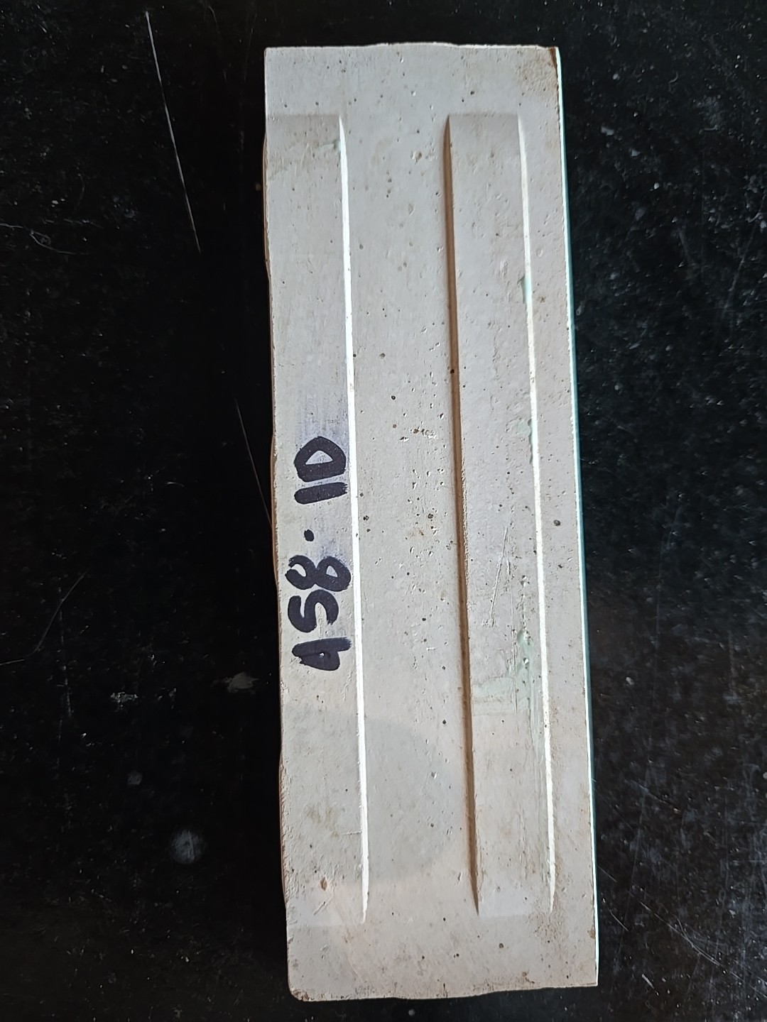 Vintage 6 1/4″ X 2 1/16″ Flat Bullnose Light Sagey Green Trim Tile NOS
