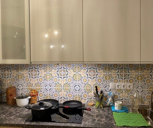 Moroccan ceramic tiles 8×8 inch, 12 tiles in Coloured Patchwork Mosaic – Kenza