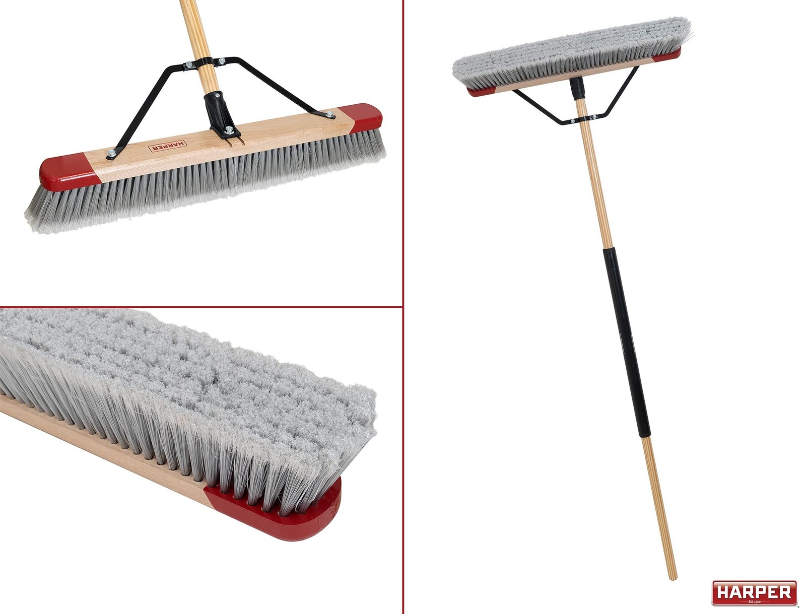 Harper 24 Inch Indoor Push Broom, Premium Heavy Duty Smooth-Surface Floor Cle…