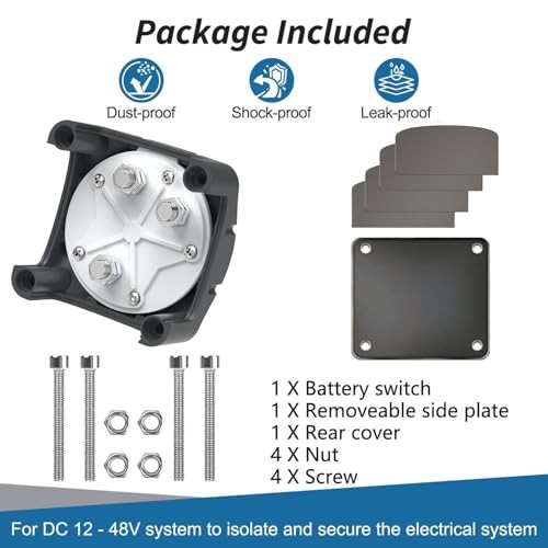High Current Battery Disconnect Switch ，12-48V High 1-2-Both-Off Switch 600A