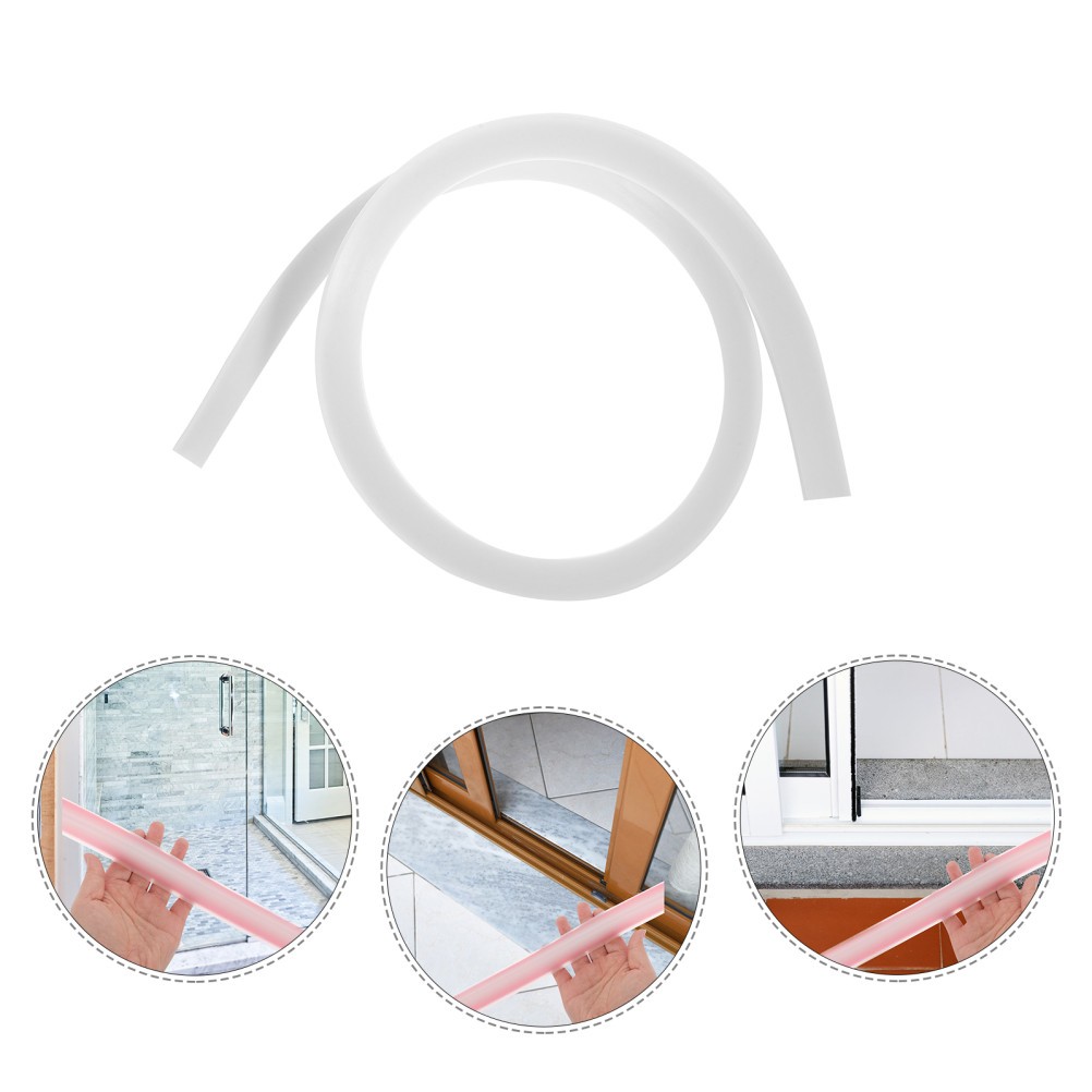 White Shower Threshold Ramp Water Stopper Strip for Bathroom Floor Seal
