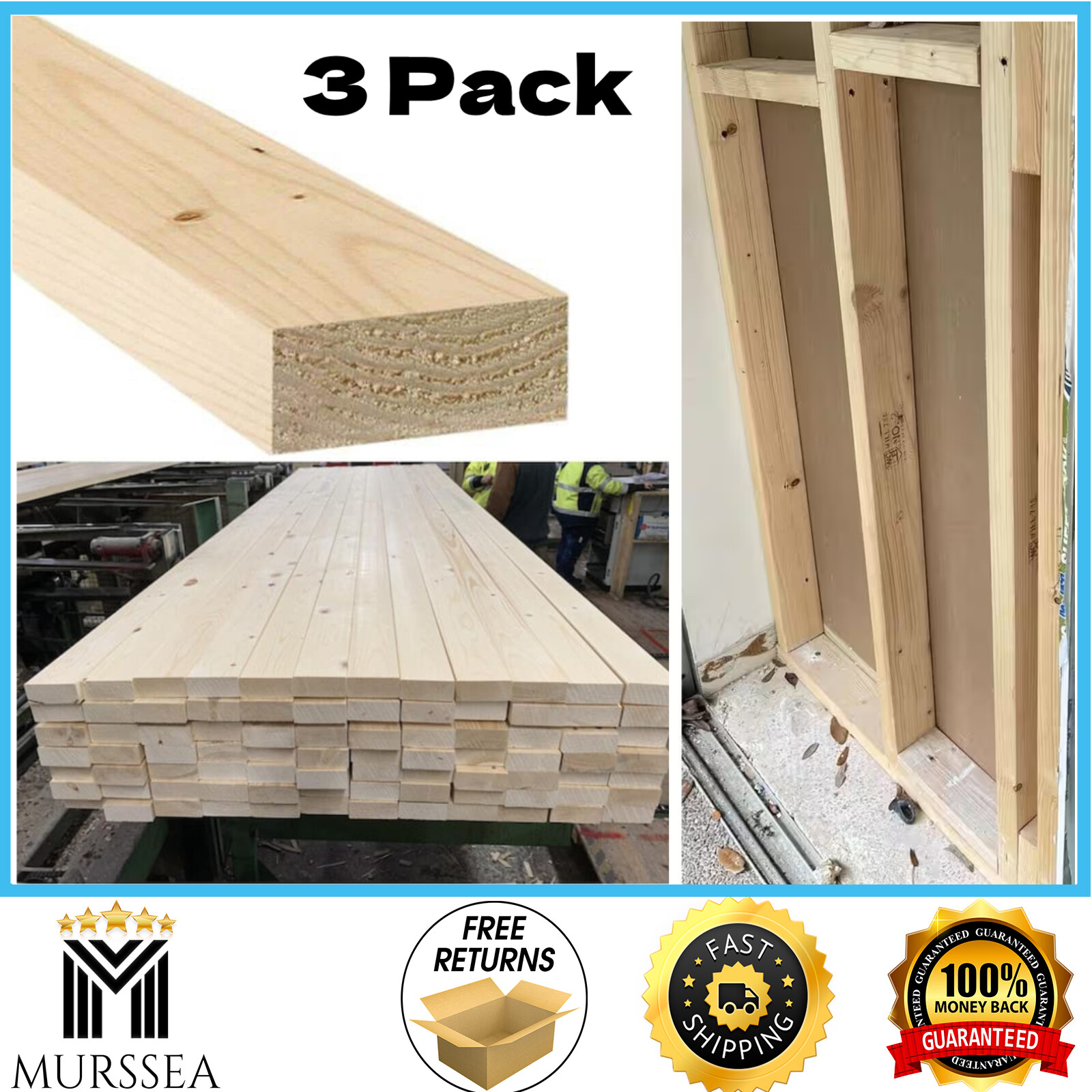 3 Pack of 2 in. x 4 in. x 8 ft. Prime Stud , Can be primed and painted