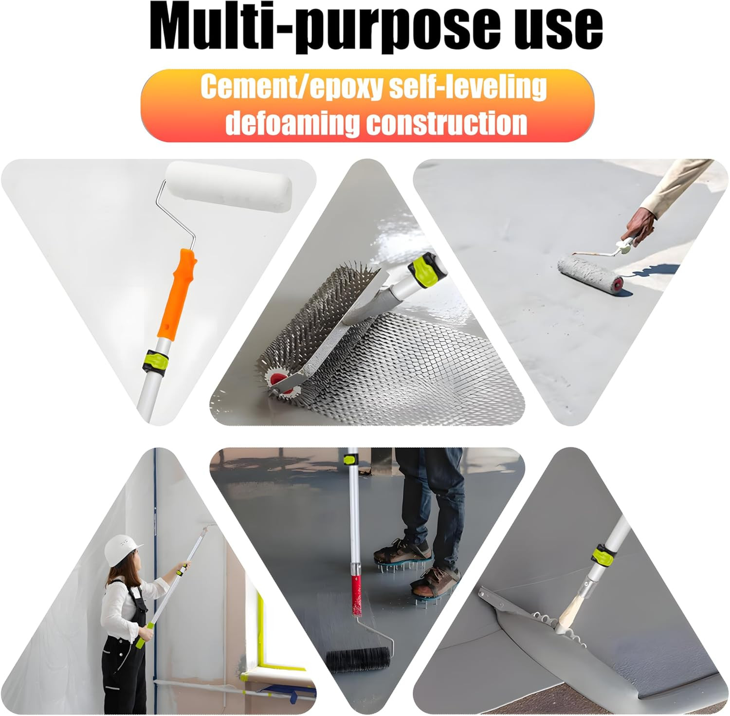 Self Leveling Cement Tool Kit,Epoxy Flooring Tool Kit,Self-Leveling Rake,Spike S