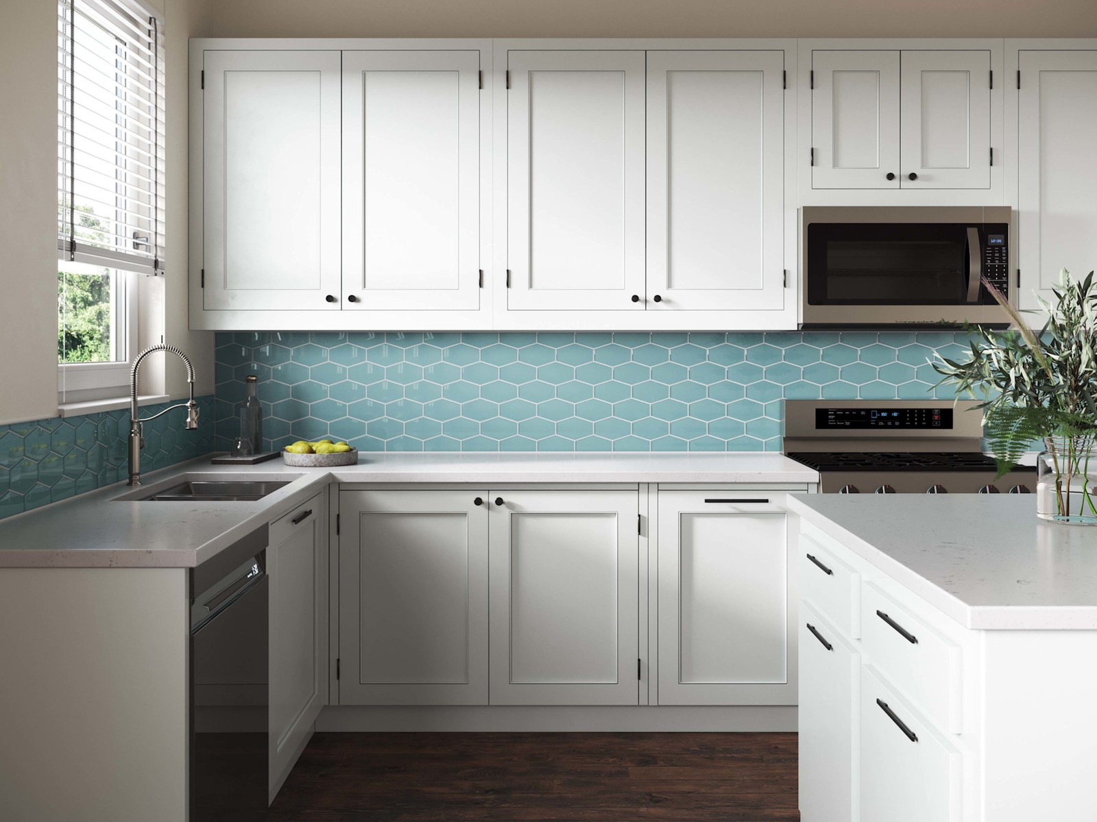 Cruz Bay Studio MKT2871 Long Hex – 11″ x 11″ Geometric Wall Tile – Soft Ivory