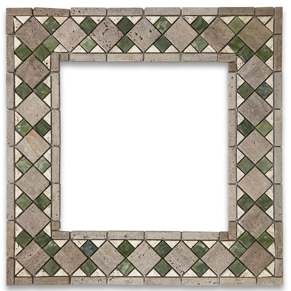 B0092T Marble Mosaic Border Listello Accent Tile Venice Green 4×11.1 Tumbled