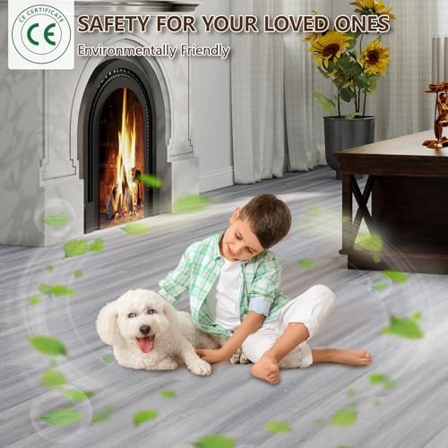 Peel and Stick Floor Tile, Luxury Vinyl Plank 36 x 6 x 0.1 inches 36 Grey Ash