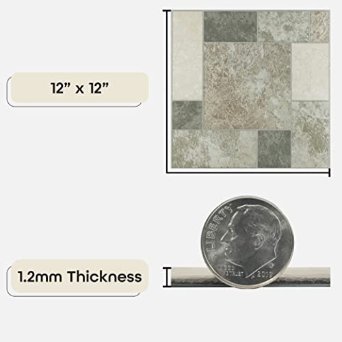 Achim Home Furnishings FTVGM32720 Nexus 12-Inch Vinyl Tile, Marble Blocks,