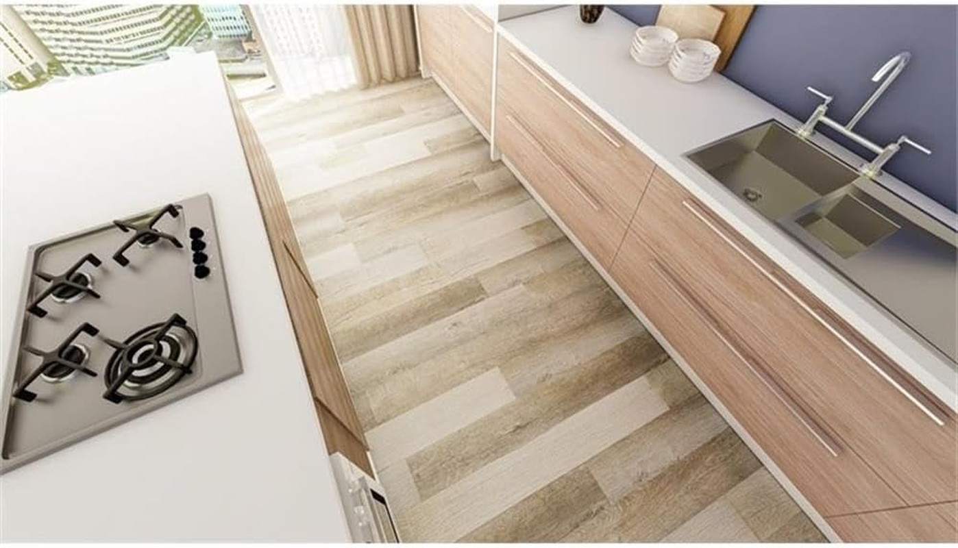 Surrey Beige SPC Vinyl Floor Tiles – 4mm, 20Mil Wear Layer, 30 Sqft/Case