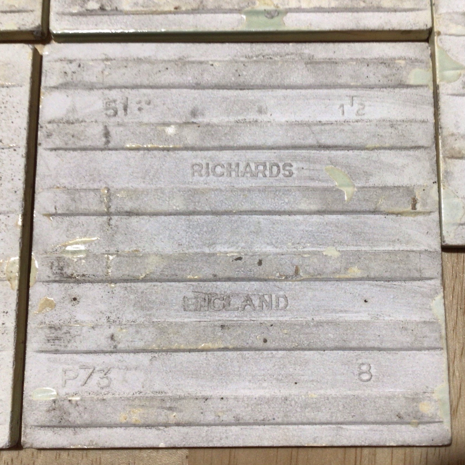 Vintage RICHARDS Green Tiles 4”x4” 101mm X101mm