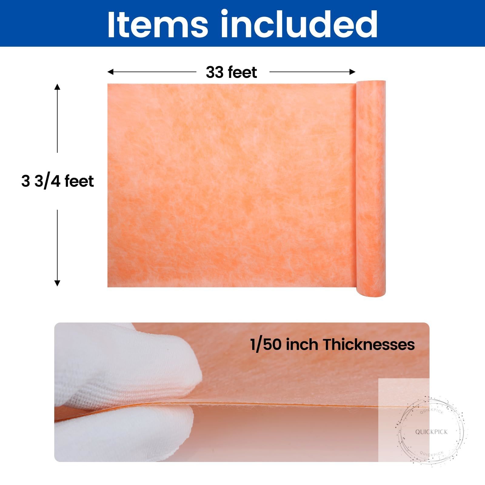 Waterproofing Membrane for Shower 3.8x33feet 125 Sq Ft 23.6 Mil Thick Uncoupling