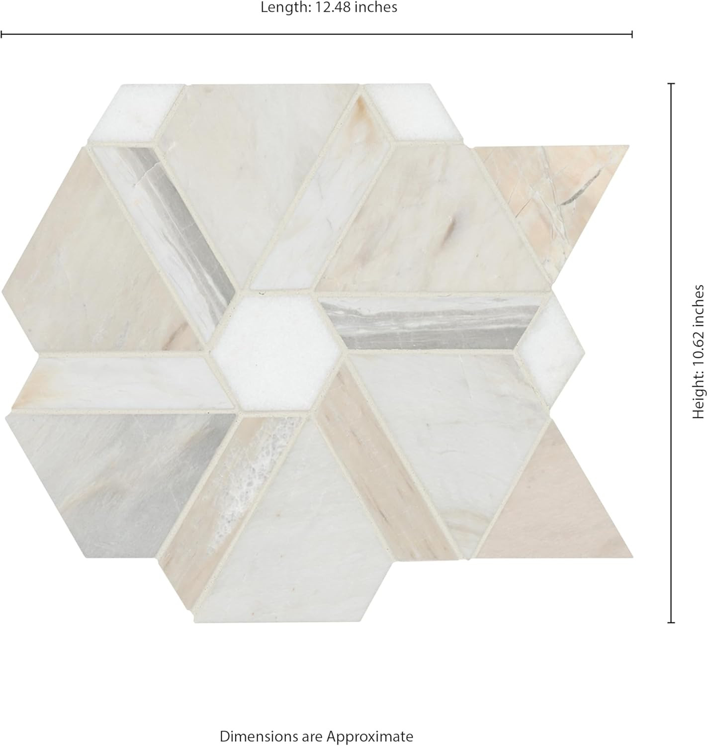 Angora Floralis Polished Marble Mosaic Tile for Luxurious Spaces 11×12
