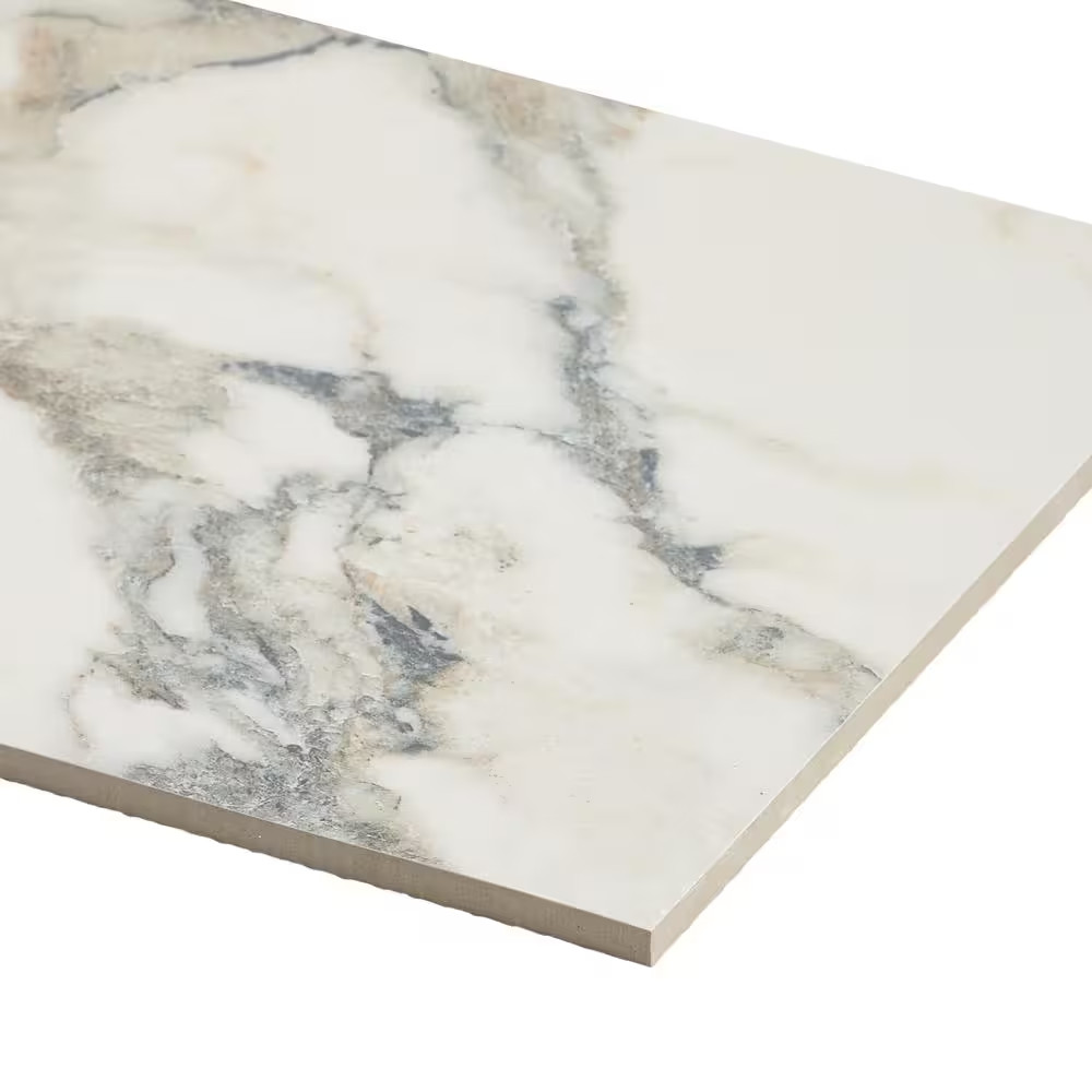 Saroshi Calacatta Rustico 11.81 In. X 23.62 In. Matte Marble Look Porcelain Floo