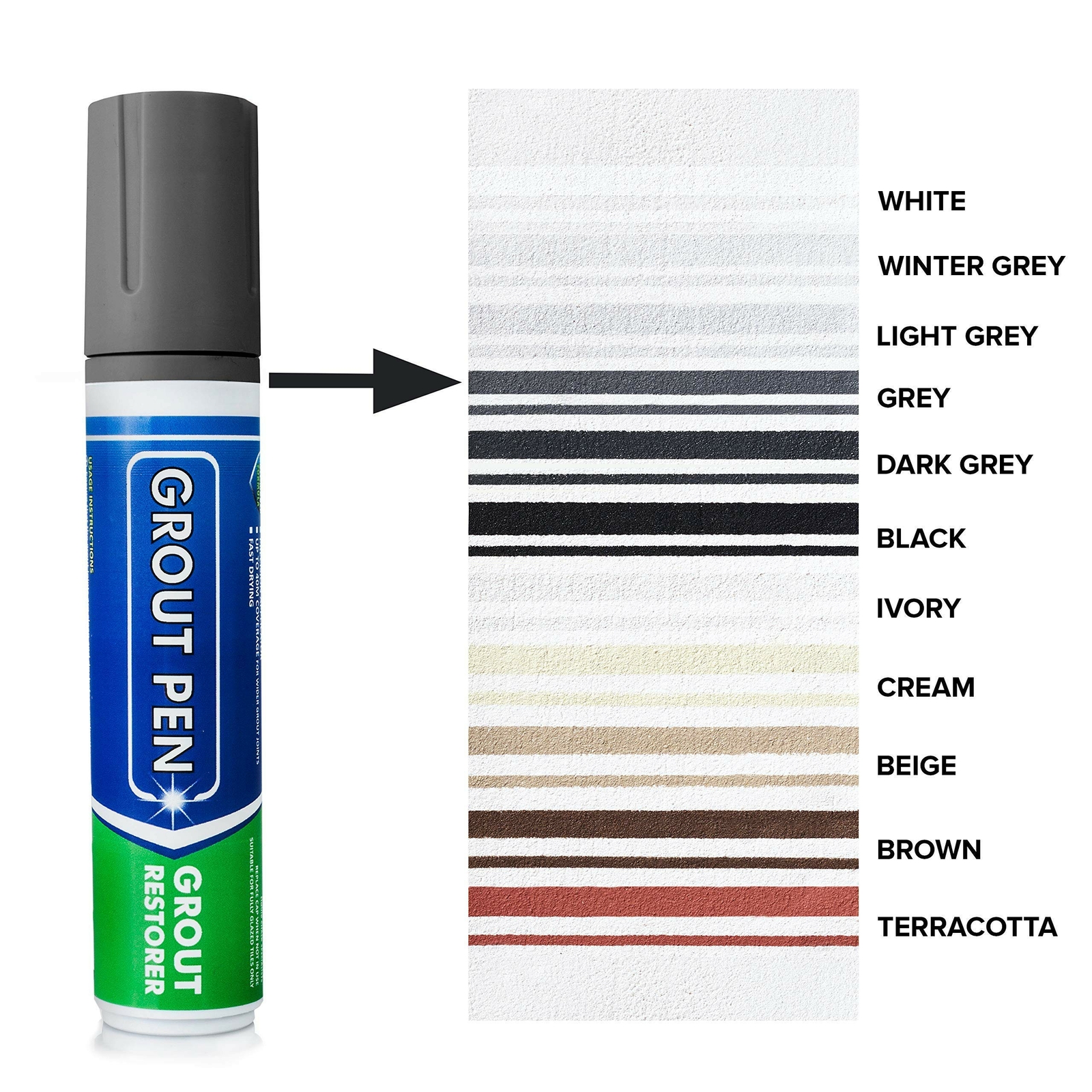 Grout Pen Grey Tile Paint Marker: Waterproof Tile Grout Colorant Pen – Wide Tip