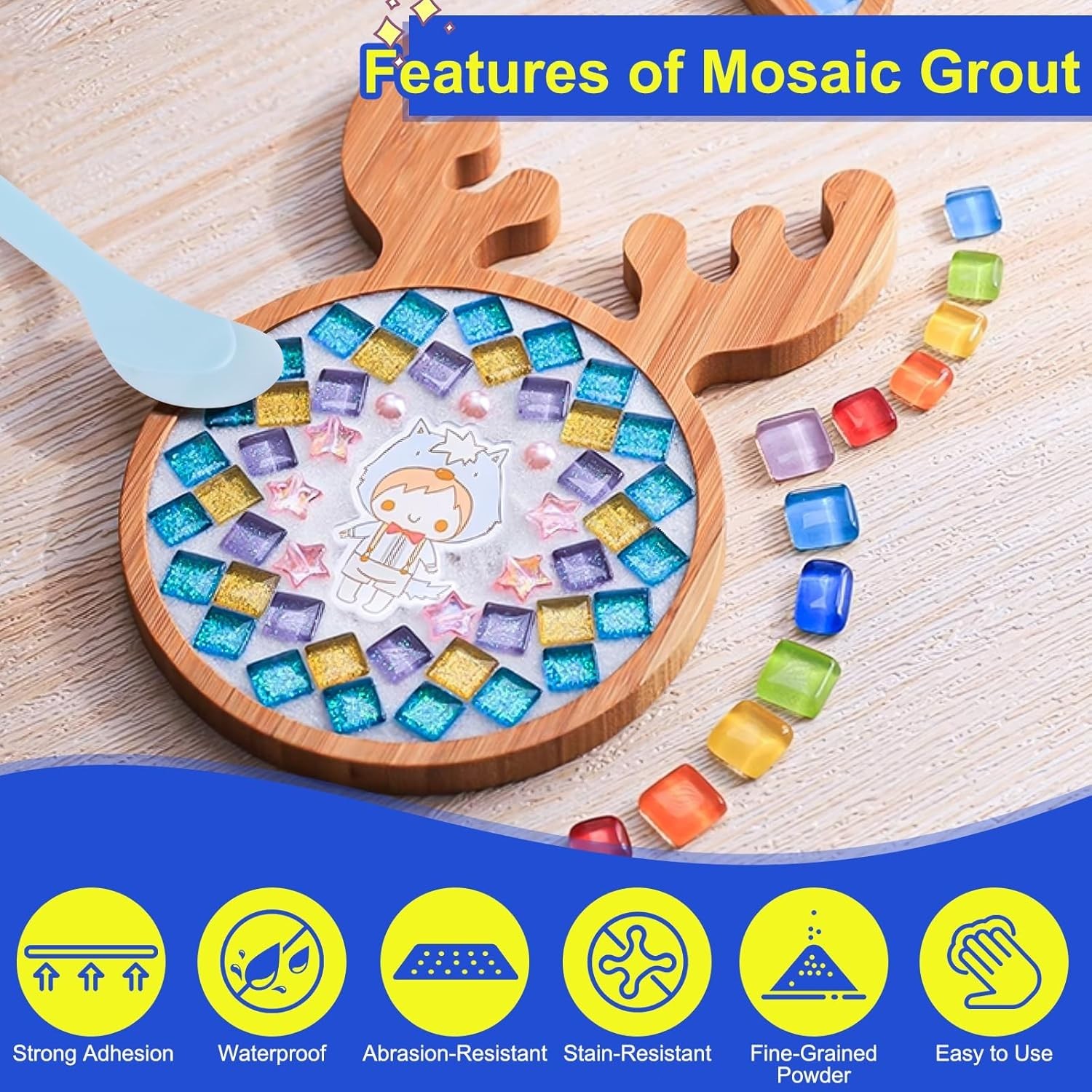 Crystal Mosaic Grout for Crafts Tile Sealing Waterproof 16oz