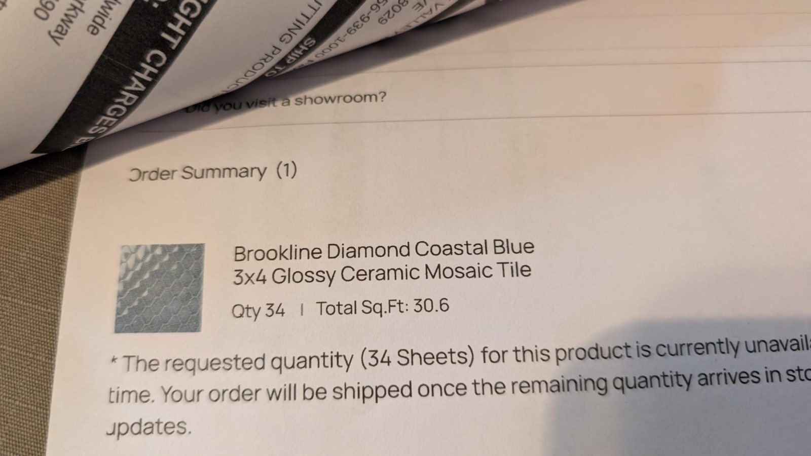 Brookline Diamond Coastal Blue 3×4 Glossy Ceramic Mosaic Tile – 4 pcs