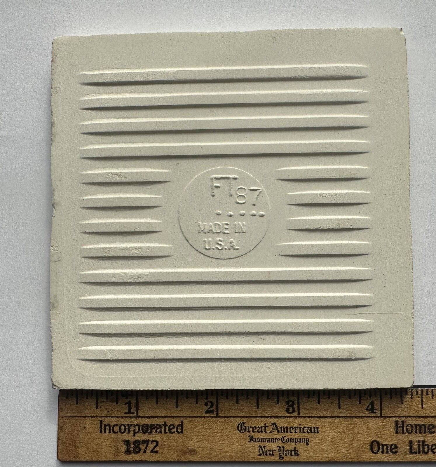 1 pc. Buckwheat 4-3/8″ Glossy Ceramic Tile by Florida Tile Co. NOS, Speckled