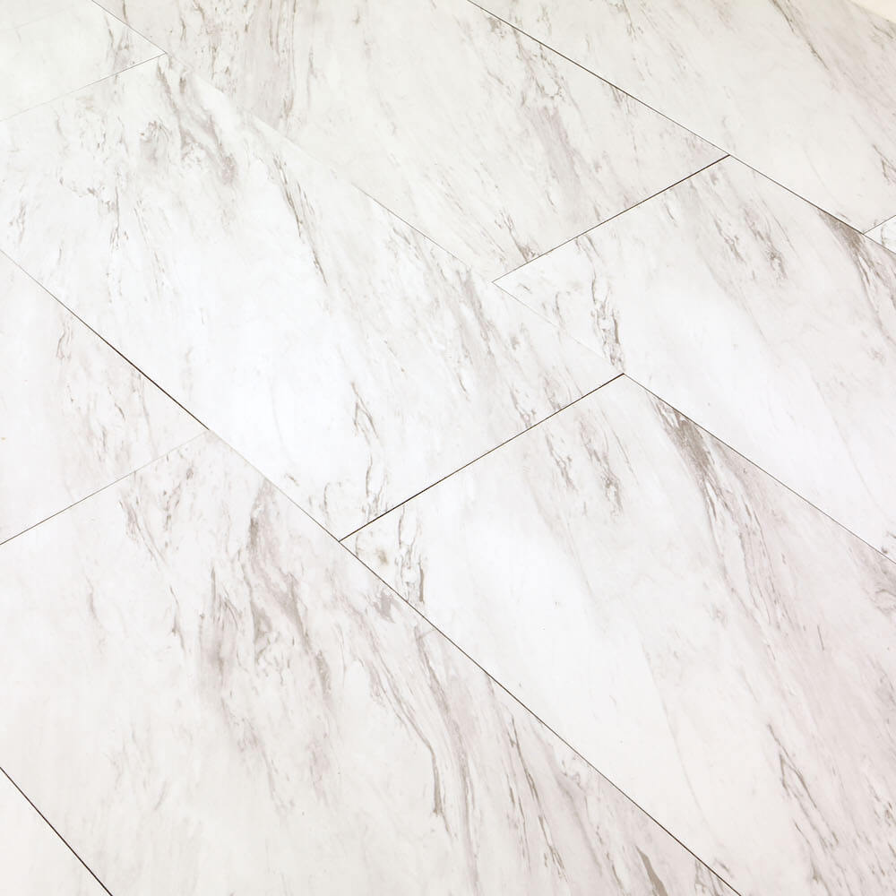 D.I.Y EASY BASEMENT FLOOR| BASEMENT TILES White Marble – 2 SQ FT per Tile