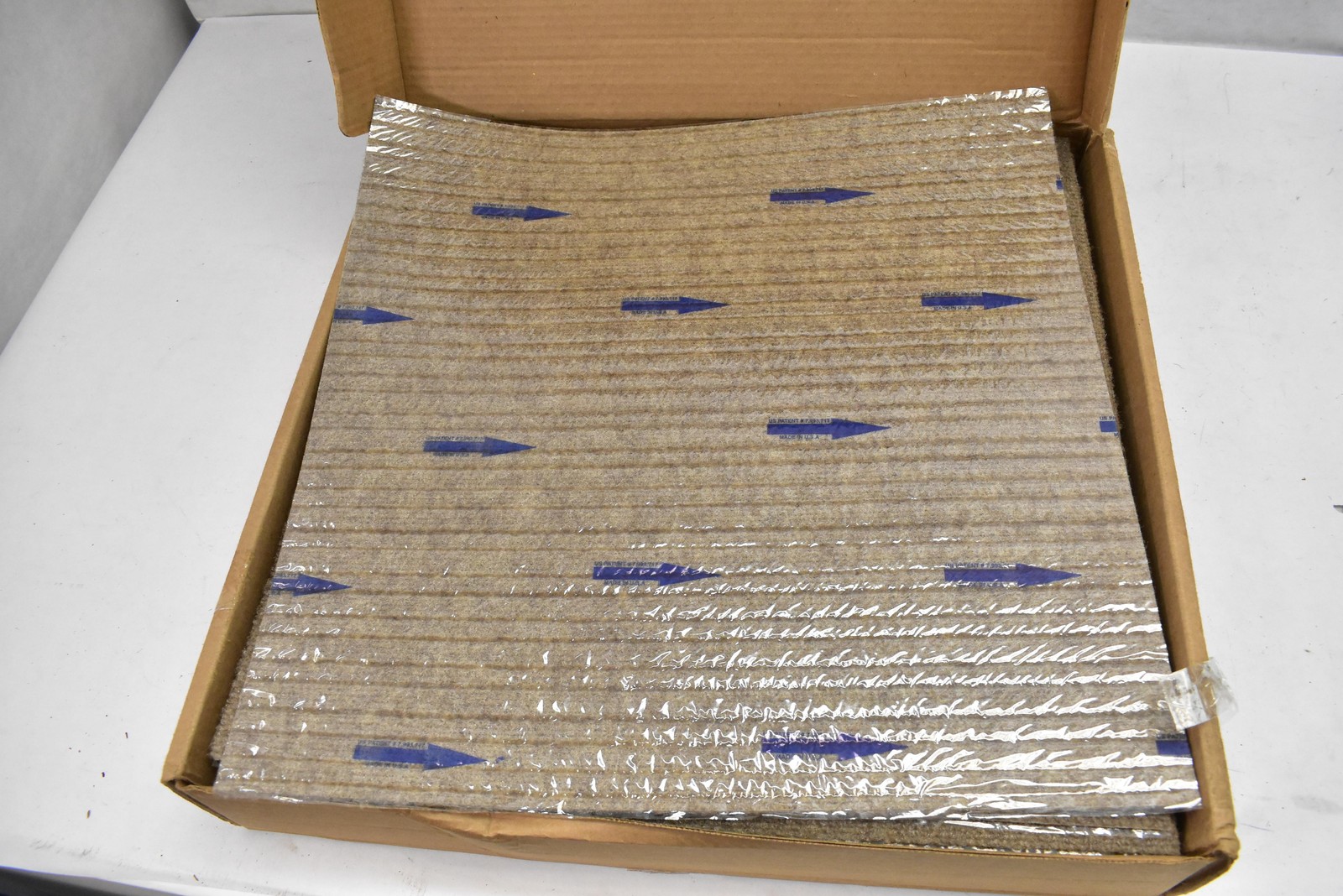 Taupe Ribbed Carpet Tiles 16 Pack Commercial Flooring RIB DL V1GS New Square