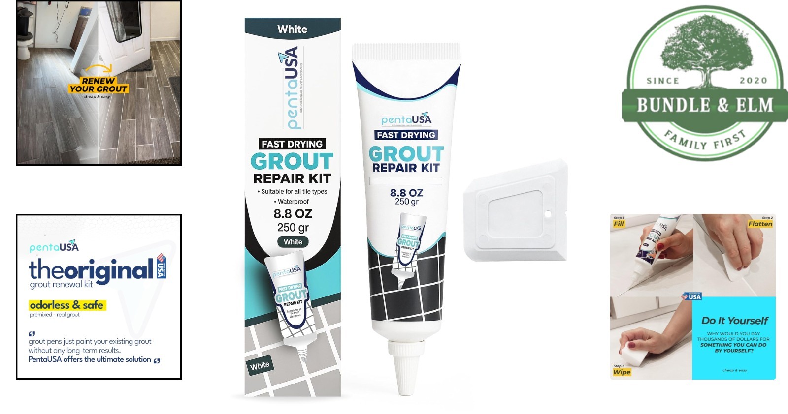 Premixed Grout Filler for Bathroom and Kitchen Tile Repair, Water-Resistant