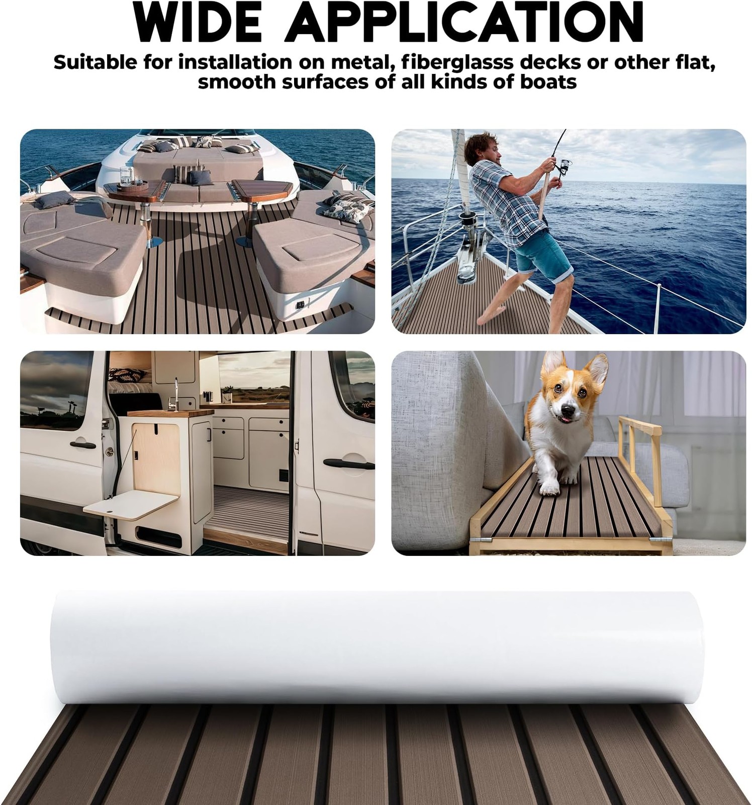 Boat Flooring EVA Foam Boat Decking with Self-Adhesive Non-Slip Marine Carpet…