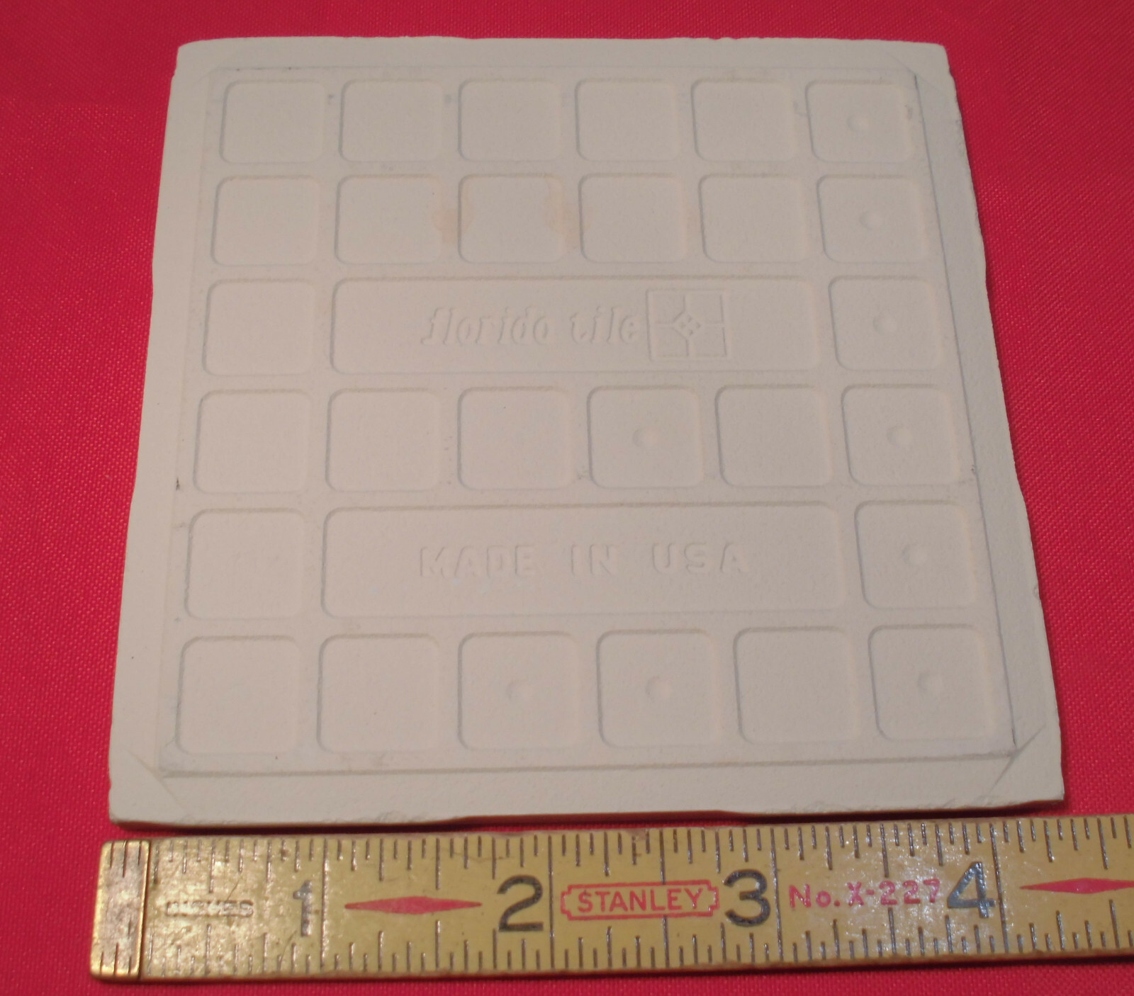 1 pc. *Light Gray* Matte Ceramic Tile 4-3/8″ by Florida Tile Co. NOS