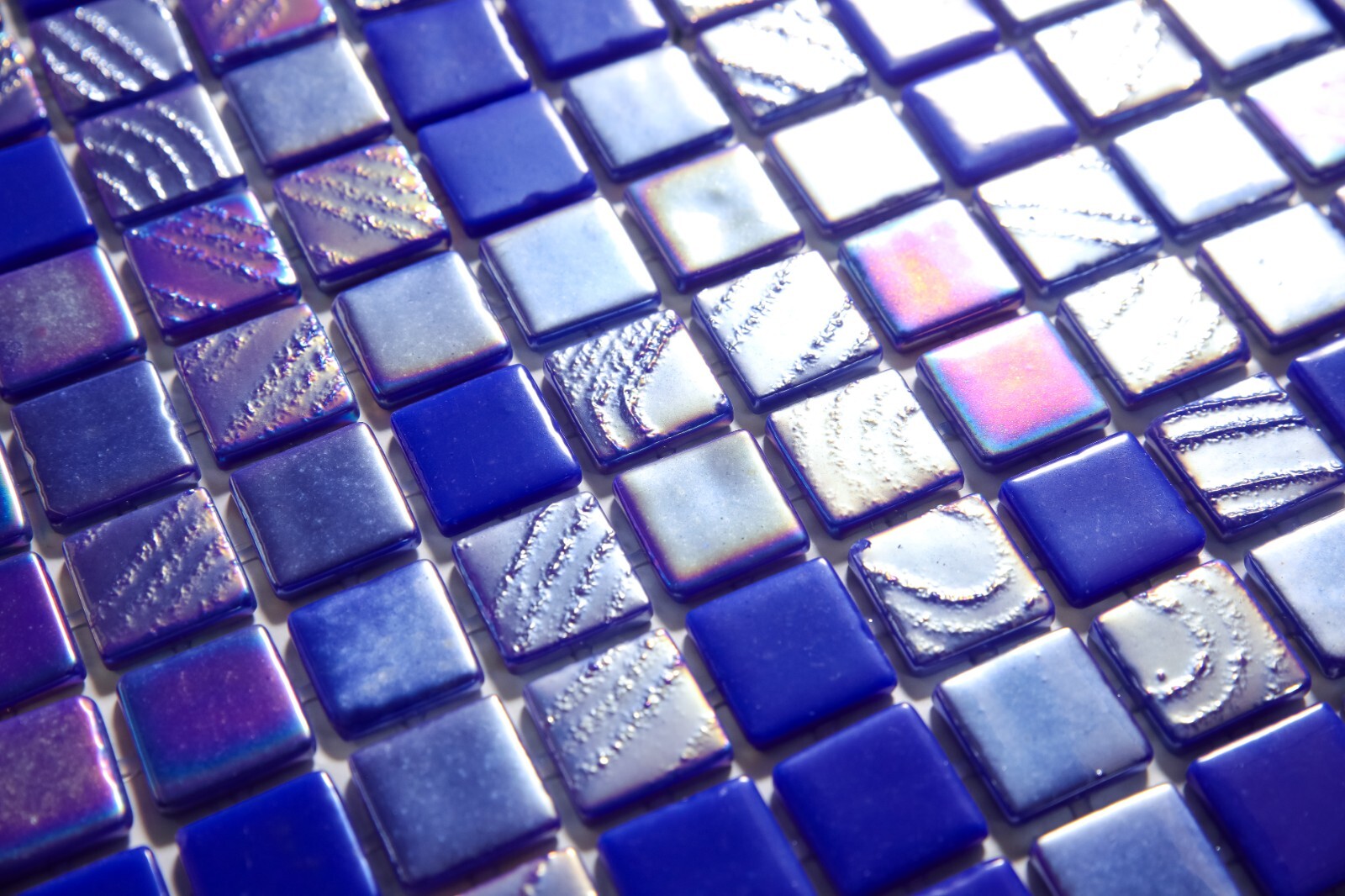 Pressed Glass Mosaic on Net for Pool 32.5×51.5 -Alves Blend Cobalt Pool