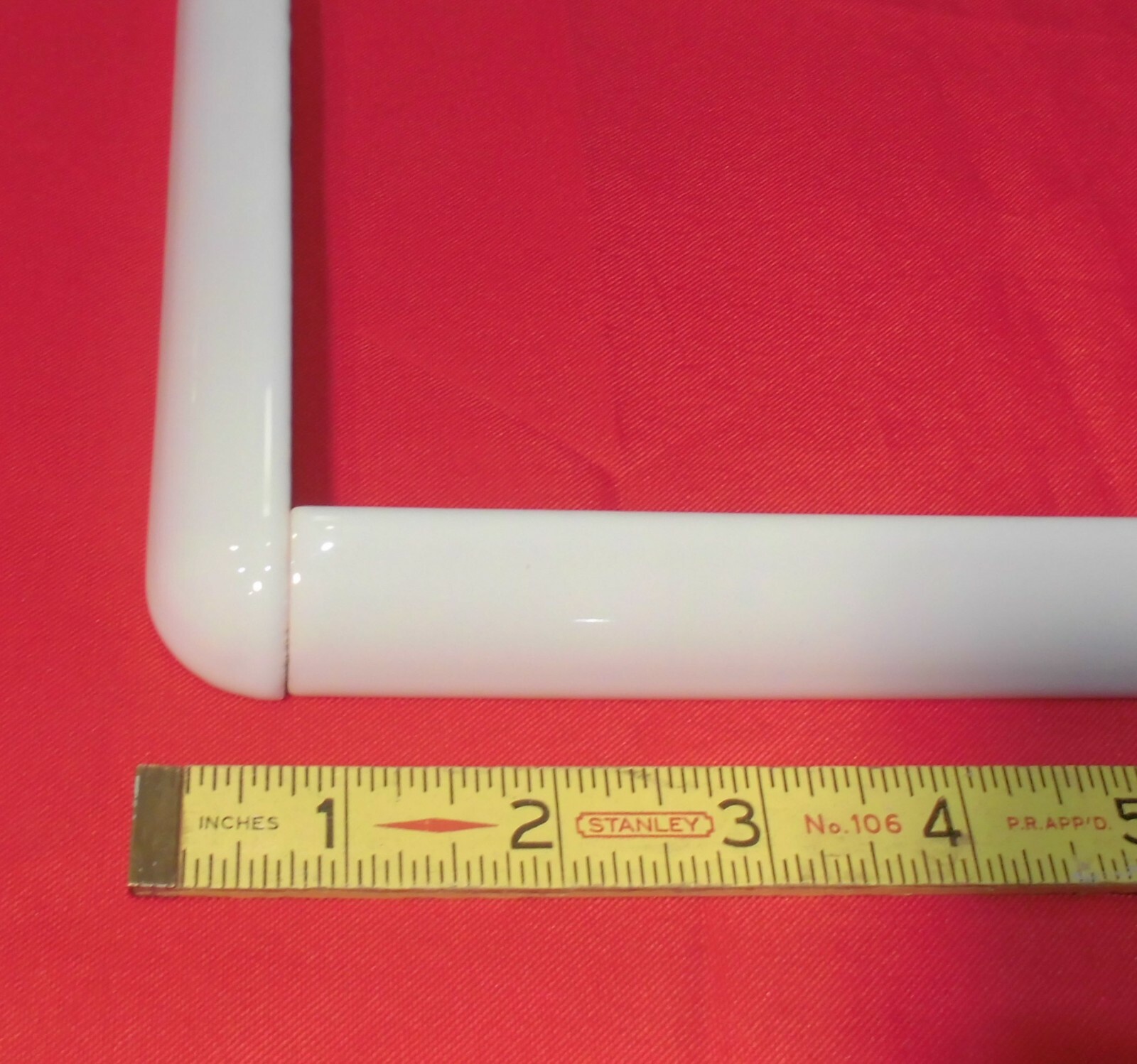 2 pcs. *Gloss White* Ceramic Quarter Round Tiles 1″ X 6″ Finished Corner Beak