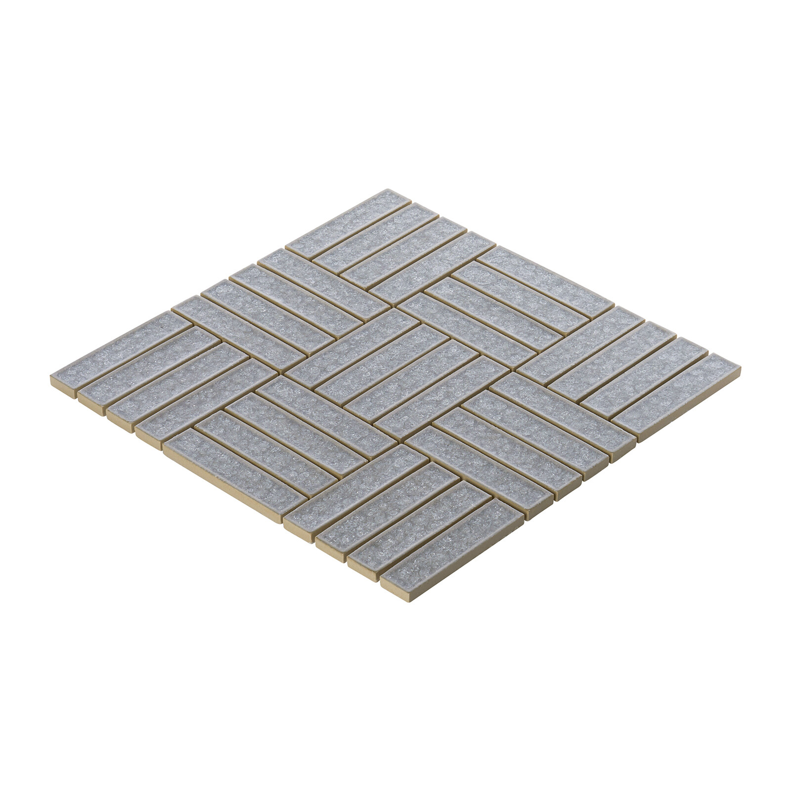 Gray Blue Crackle Glass Basketweave Parquet Mosaic Tile Kitchen Wall Backsplash