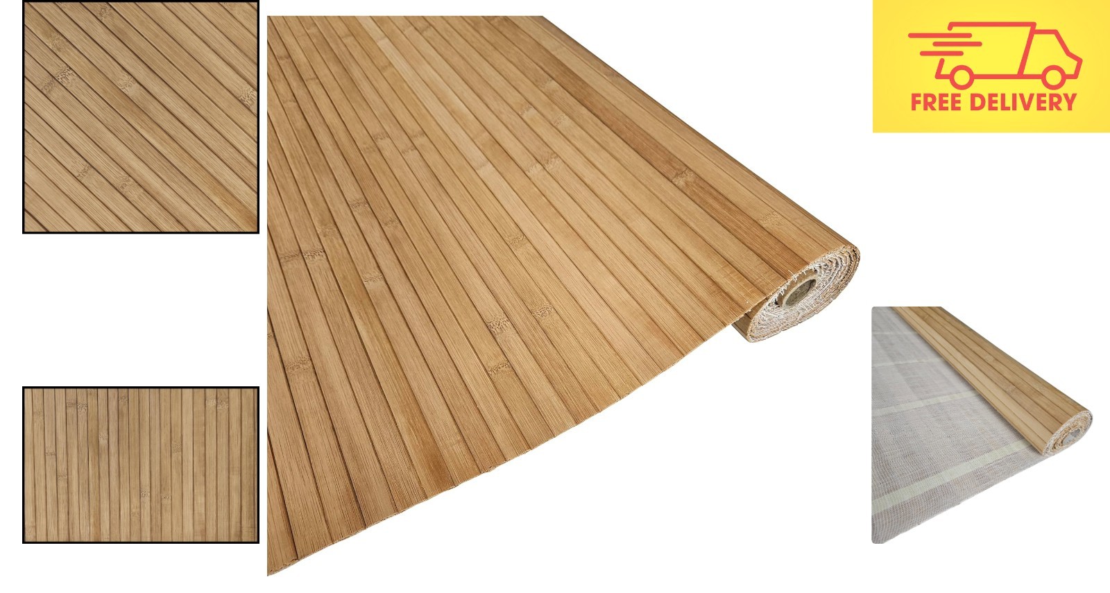 Caramel Natural Bamboo Paneling – 32 sq ft Flexible Wall Cladding for Home Decor